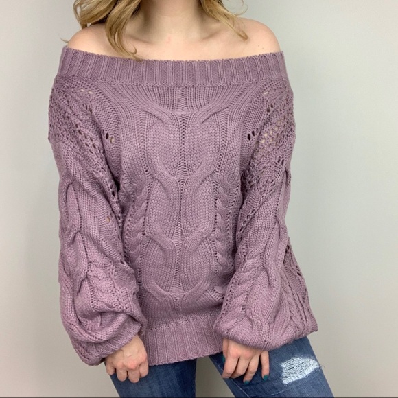 Cuddle Season Off The Shoulder Cable Knit Sweater - Picture 5 of 8